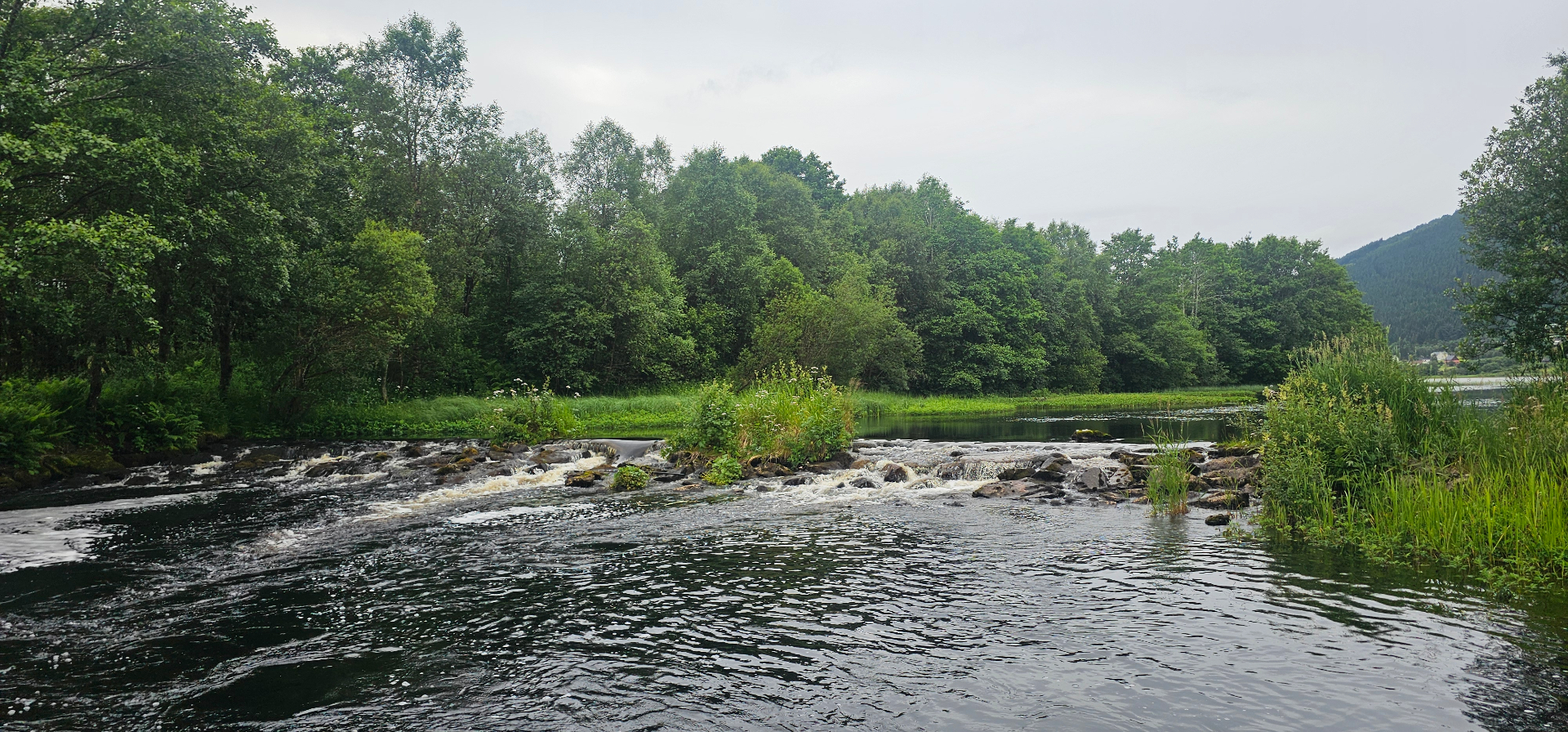 Waterfall and rapids in the Hareidselva river